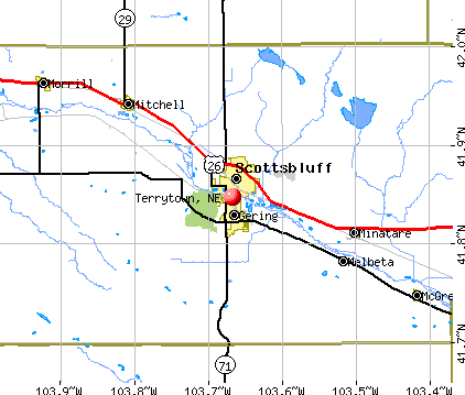 Terrytown, NE map