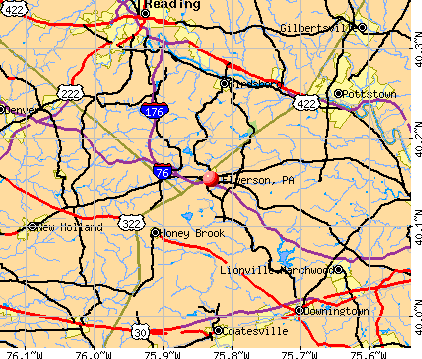 Elverson, PA map