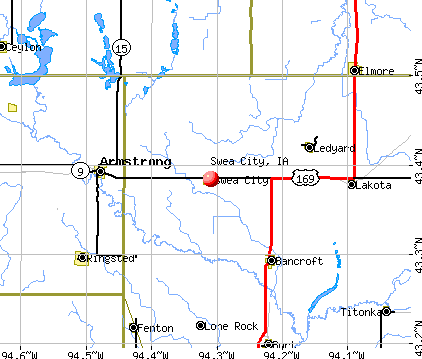 Swea City, IA map