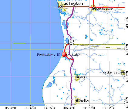 Pentwater, MI map