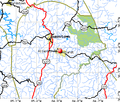 Allardt, TN map