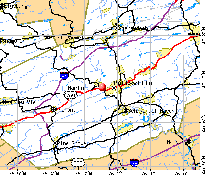 Marlin, PA map