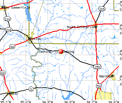 Cushing, TX map