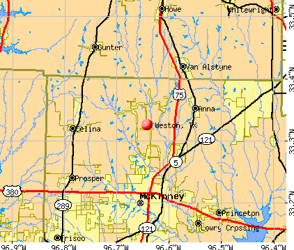 Weston, TX map