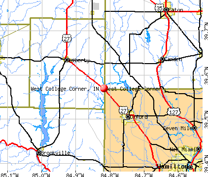 West College Corner, IN map
