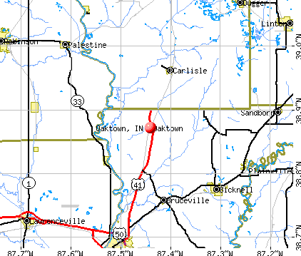 Oaktown, IN map