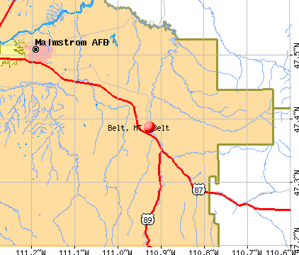 Belt, MT map