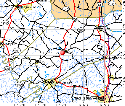 Dixon, KY map