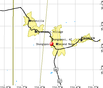Shongopovi, AZ map