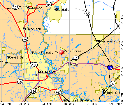 Pine Forest, TX map