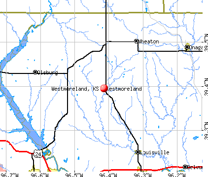Westmoreland, KS map