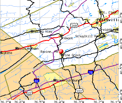 Ravine, PA map