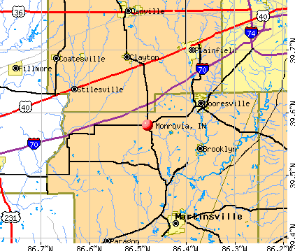 Monrovia, IN map