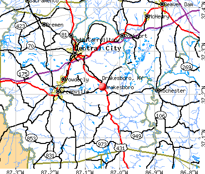 Drakesboro, KY map