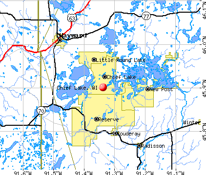 Chief Lake, WI map