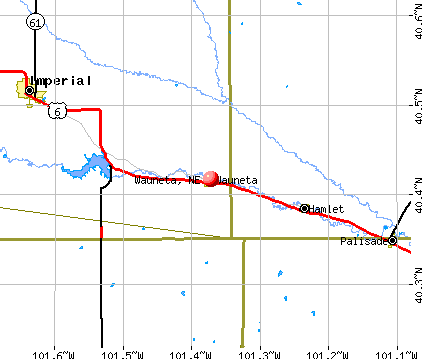 Wauneta, NE map