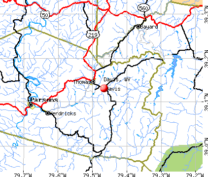 Davis, WV map