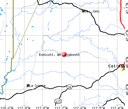 Endicott, WA map