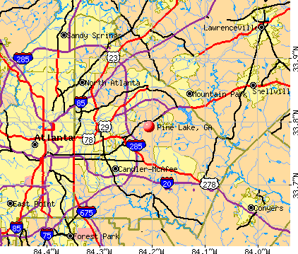 Pine Lake, GA map