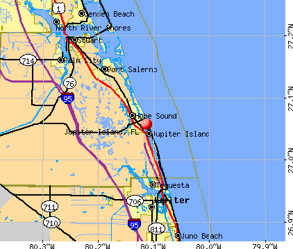 Jupiter Island, FL map