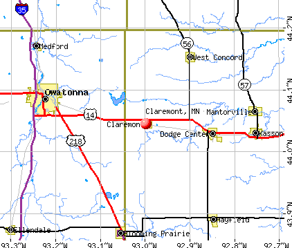 Claremont, MN map