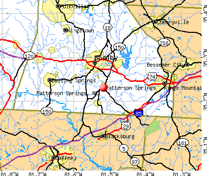 Patterson Springs, NC map