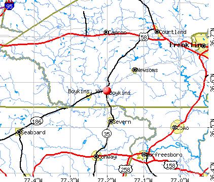 Boykins, VA map