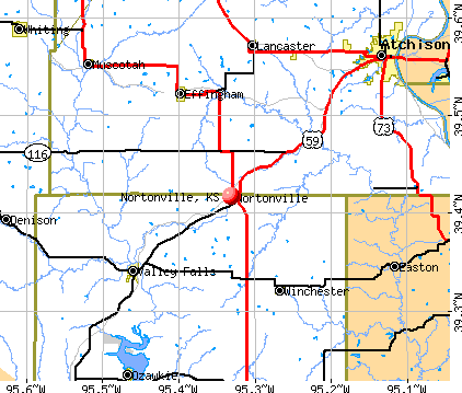 Nortonville, KS map