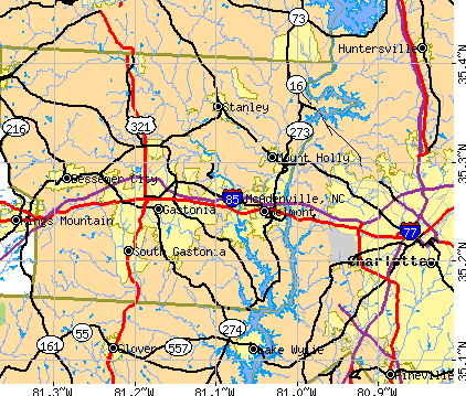 McAdenville, NC map