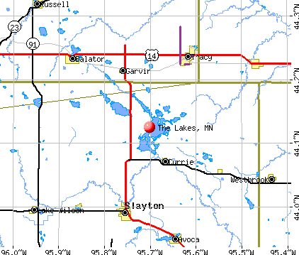 The Lakes, MN map