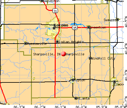 Sharpsville, IN map