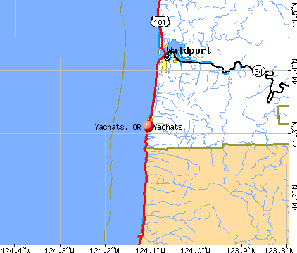Yachats, OR map
