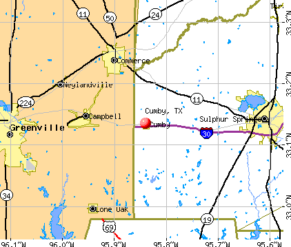Cumby, TX map