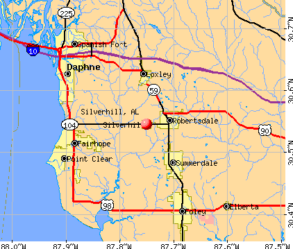 Silverhill, AL map