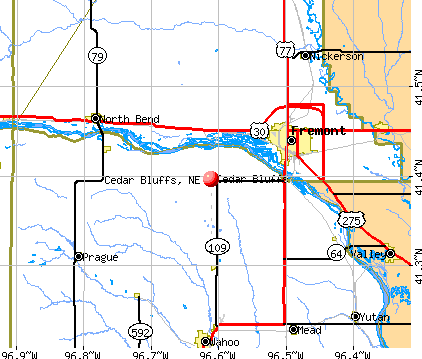 Cedar Bluffs, NE map