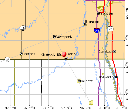 Kindred, ND map