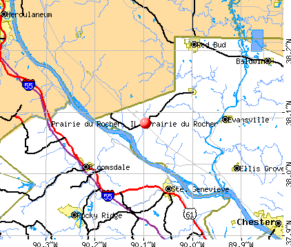 Prairie du Rocher, IL map