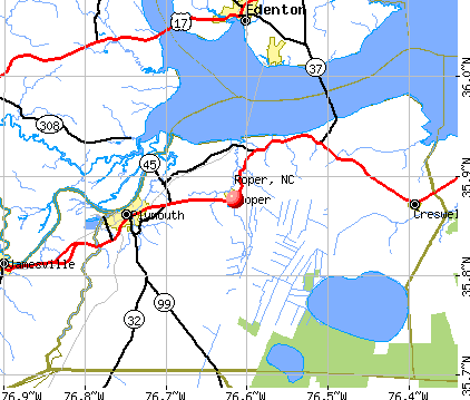 Roper, NC map