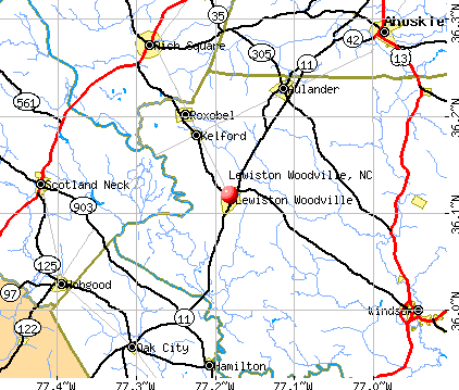 Lewiston Woodville, NC map