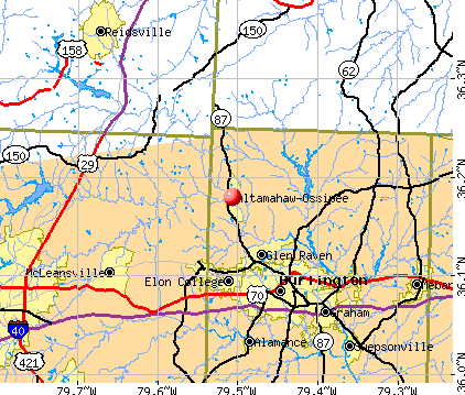 Altamahaw-Ossipee, NC map