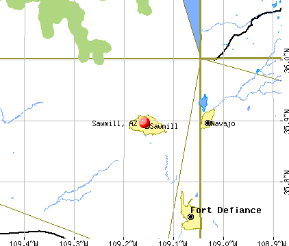 Sawmill, AZ map