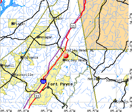 Valley Head, AL map