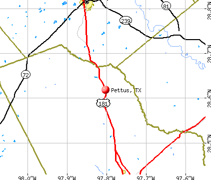Pettus, TX map