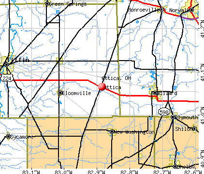 Attica, OH map