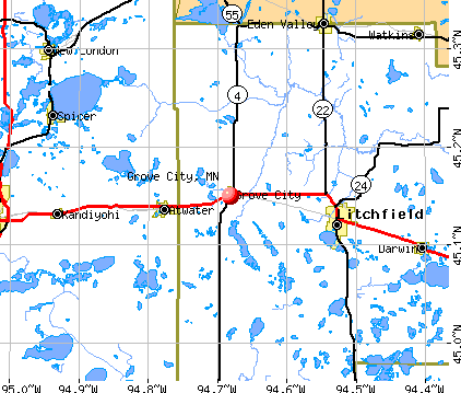Grove City, MN map