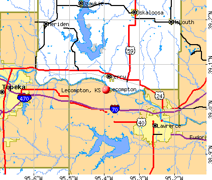 Lecompton, KS map
