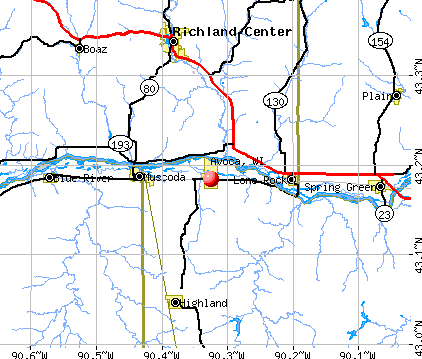 Avoca, WI map