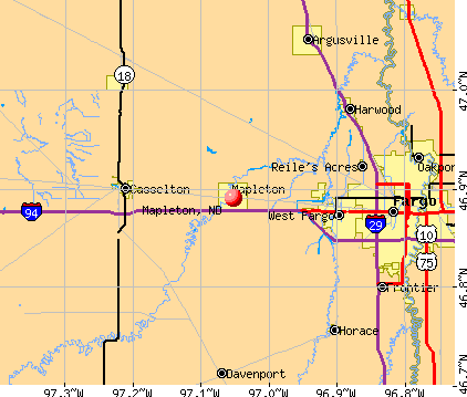 Mapleton, ND map