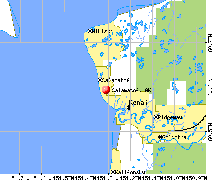 Salamatof, AK map