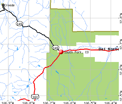 South Fork, CO map